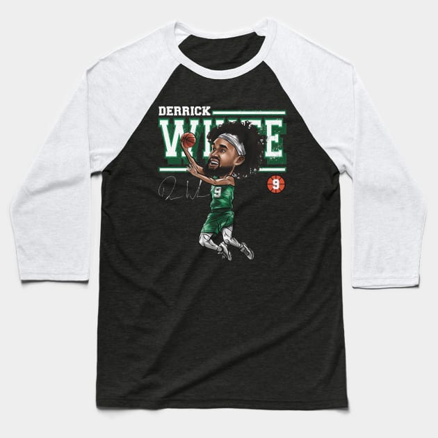 Derrick White Boston Cartoon Baseball T-Shirt by danlintonpro